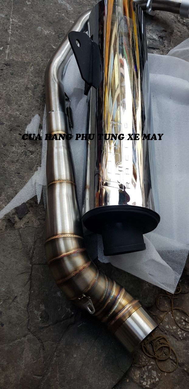 Pô CBR Redleo kèm cổ 2 khúc inox 304 cho xe Ex 135, Ex 150, Raider Fi, Satria, Dream, Wave, Sirius, Sirius Fi