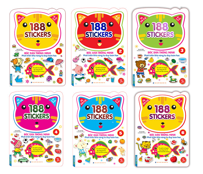 Combo 188 sticker - Bóc dán hình thông minh phát triển khả năng tư duy toán học IQ EQ CQ
