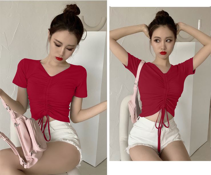 Áo thun nữ dây nhún trước ngực