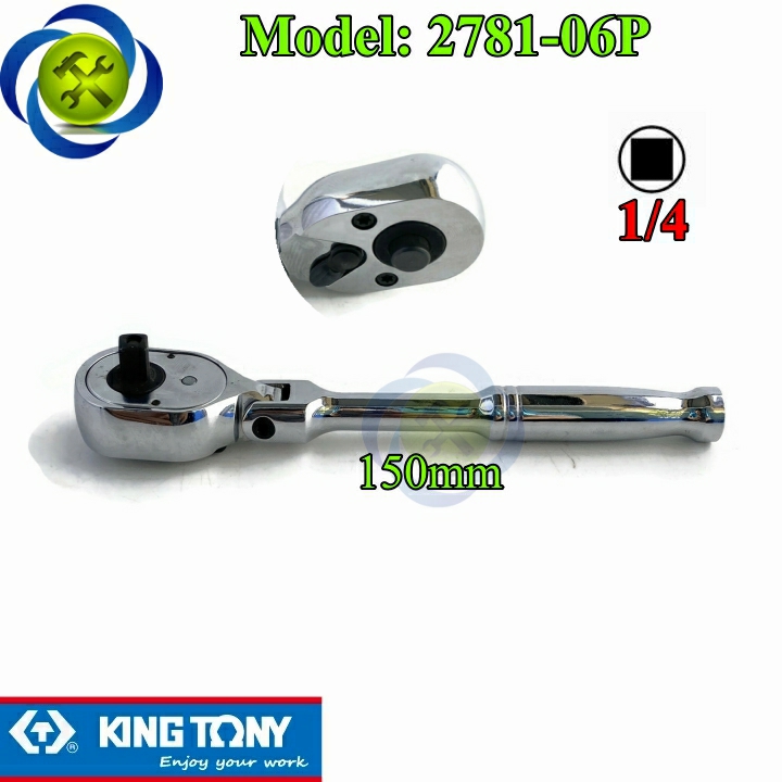 Cần siết tự động 1/4 Kingtony 2781-06P dài 150mm gật gù có nút nhấn