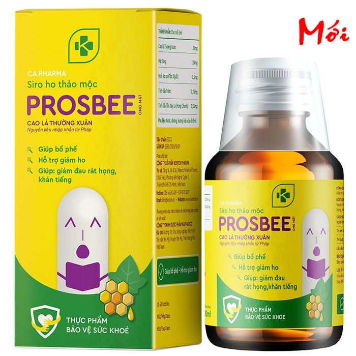 Siro ho thảo dược Prosbee Ong mật - giúp bổ phế giảm ho