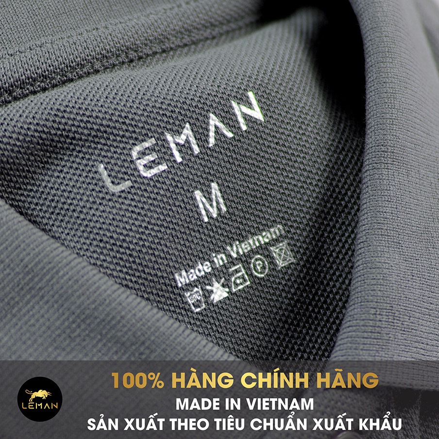 Áo thun Polo nam Leman xám trơn - Regular Form