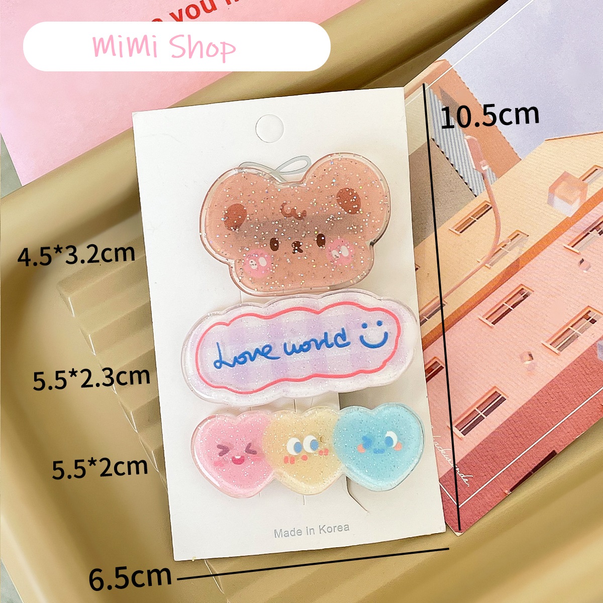 Set Kẹp Tóc Dễ Thương Cho Bé Gái Phong Cách Hàn Quốc