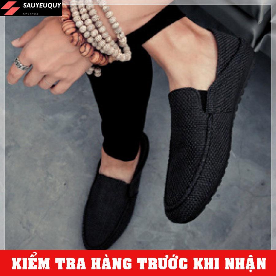 Giày Lười Nam Hàn Quốc Màu Đen SS101