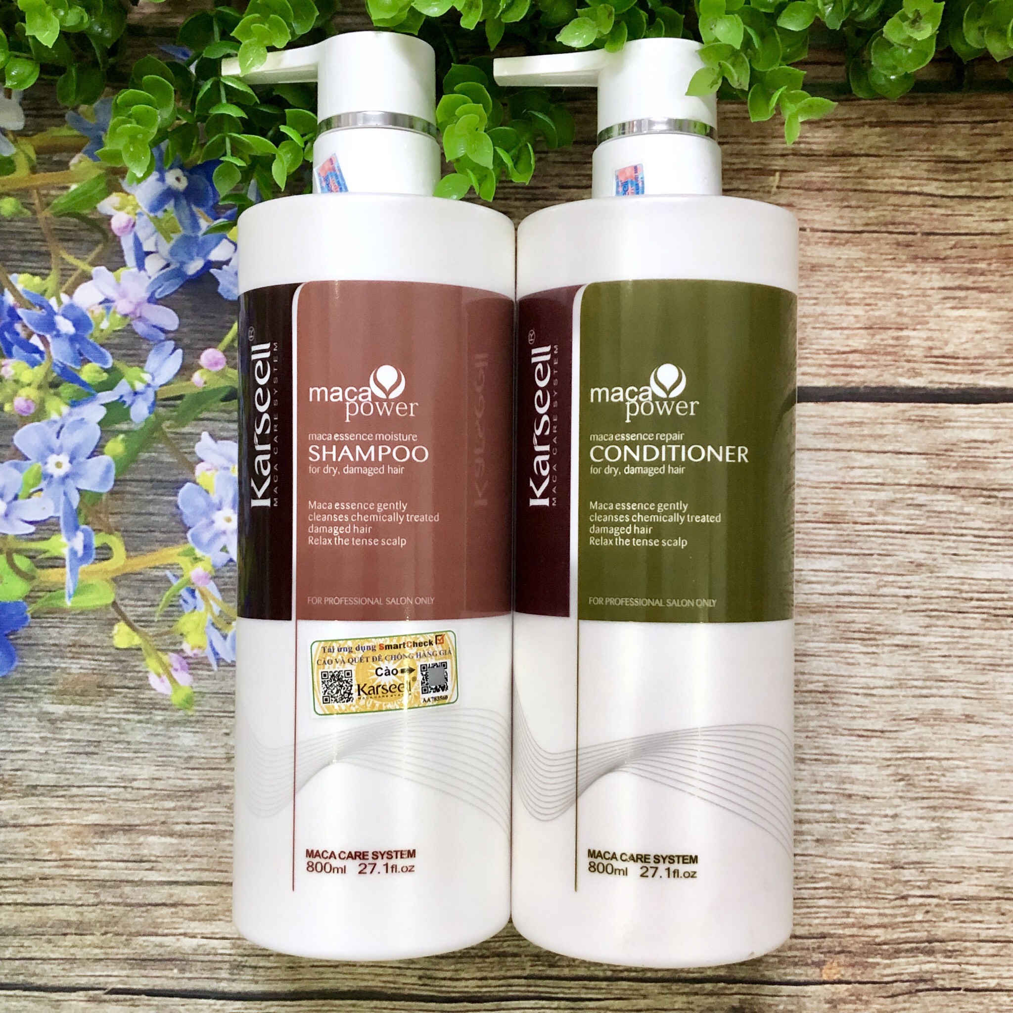 [+Tặng mũ trùm][HCM]Bộ gội xả Karseell Maca siêu mềm mượt 800ml