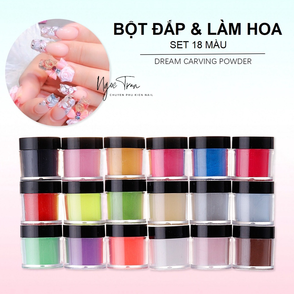 Set 24 màu bột đắp móng & bột làm hoa