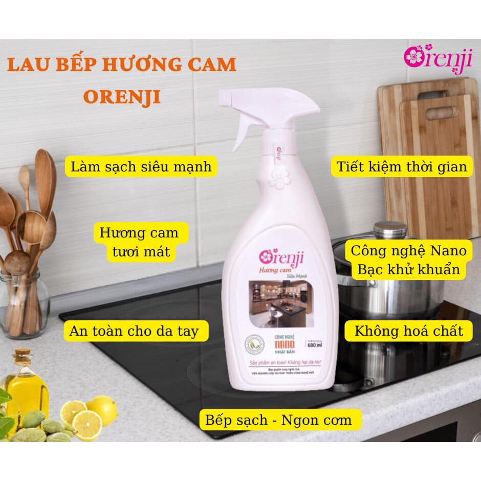 LAU CHÙI BẾP ORENJI SIÊU SẠCH 600 ml