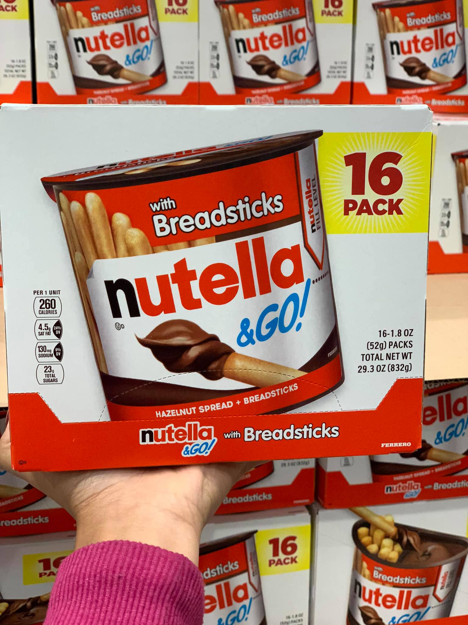 Bánh que chấm sốt chocolate nutella and go date 02/2024