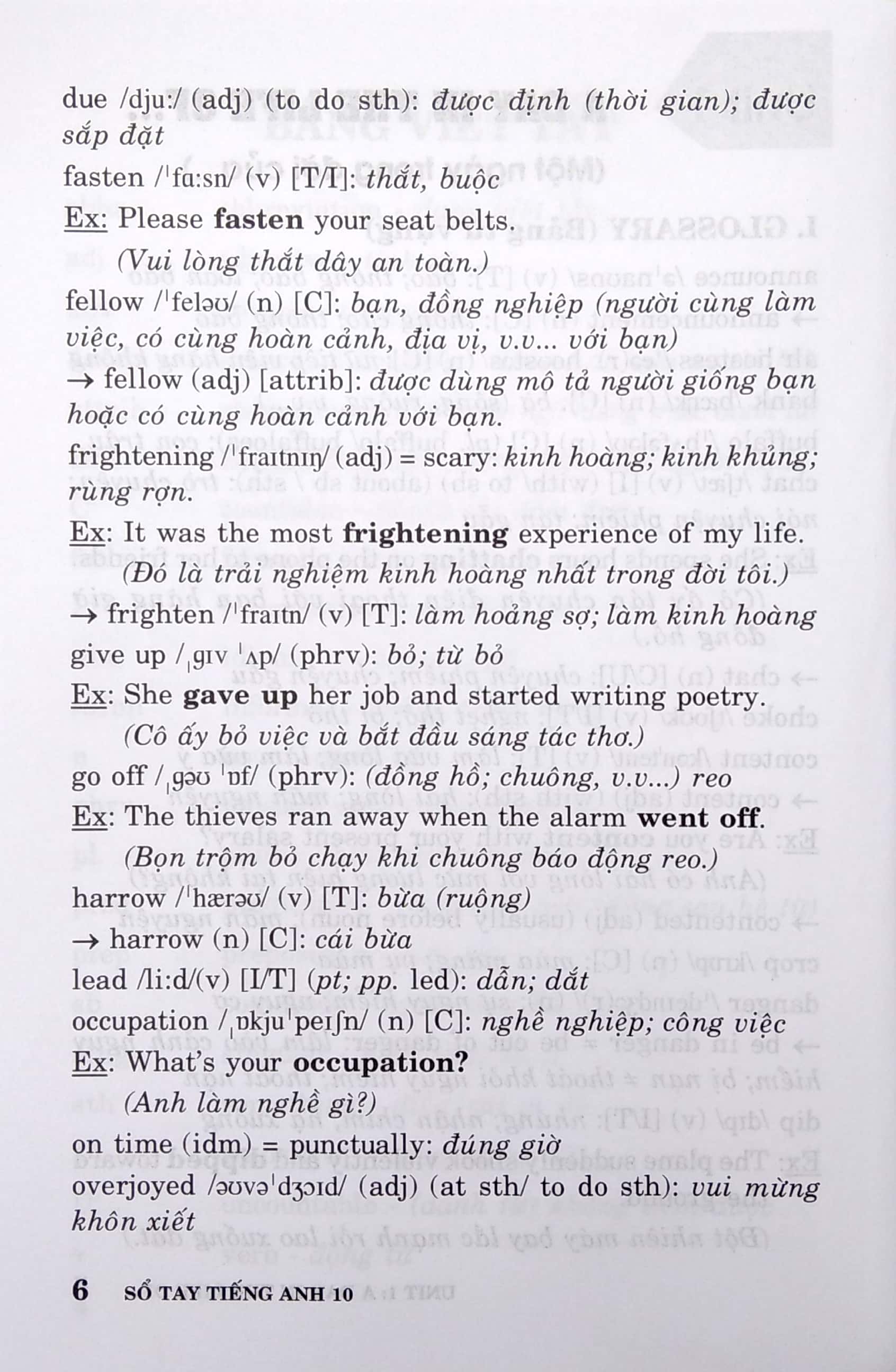 Fahasa - Sổ Tay Tiếng Anh - Lớp 10 (2020)