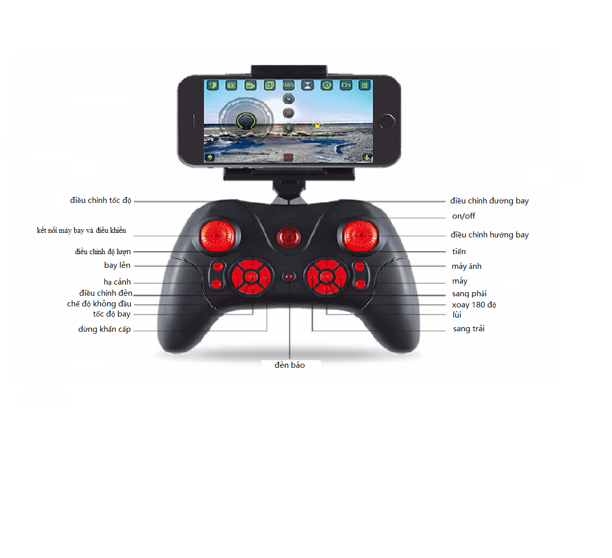 Máy bay điều khiển từ xa DRONE (Kết nối Wifi với điện thoại + Tặng tay cầm điều khiển từ xa)