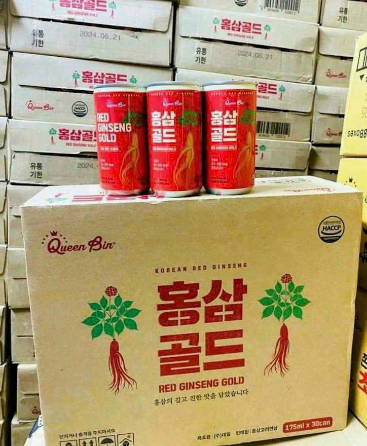 Nước Hồng Sâm Lon Queen Bin Hàn Quốc Thùng 30 lon x 175ml