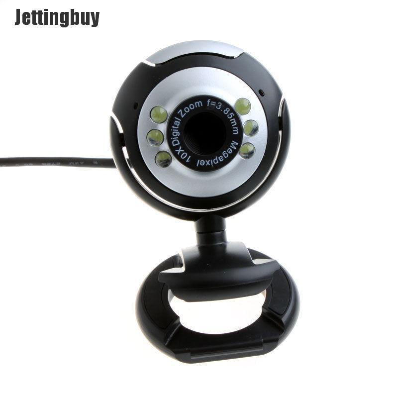 Jettingbuy 6 LED HD Webcam USB 2.0 50.0M PC Camera Web Cam with MIC for Computer PC Round