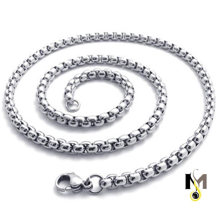 Dây chuyền Inox nam Bông dừa khít 4ly - Nam tính, mạnh mẽ
