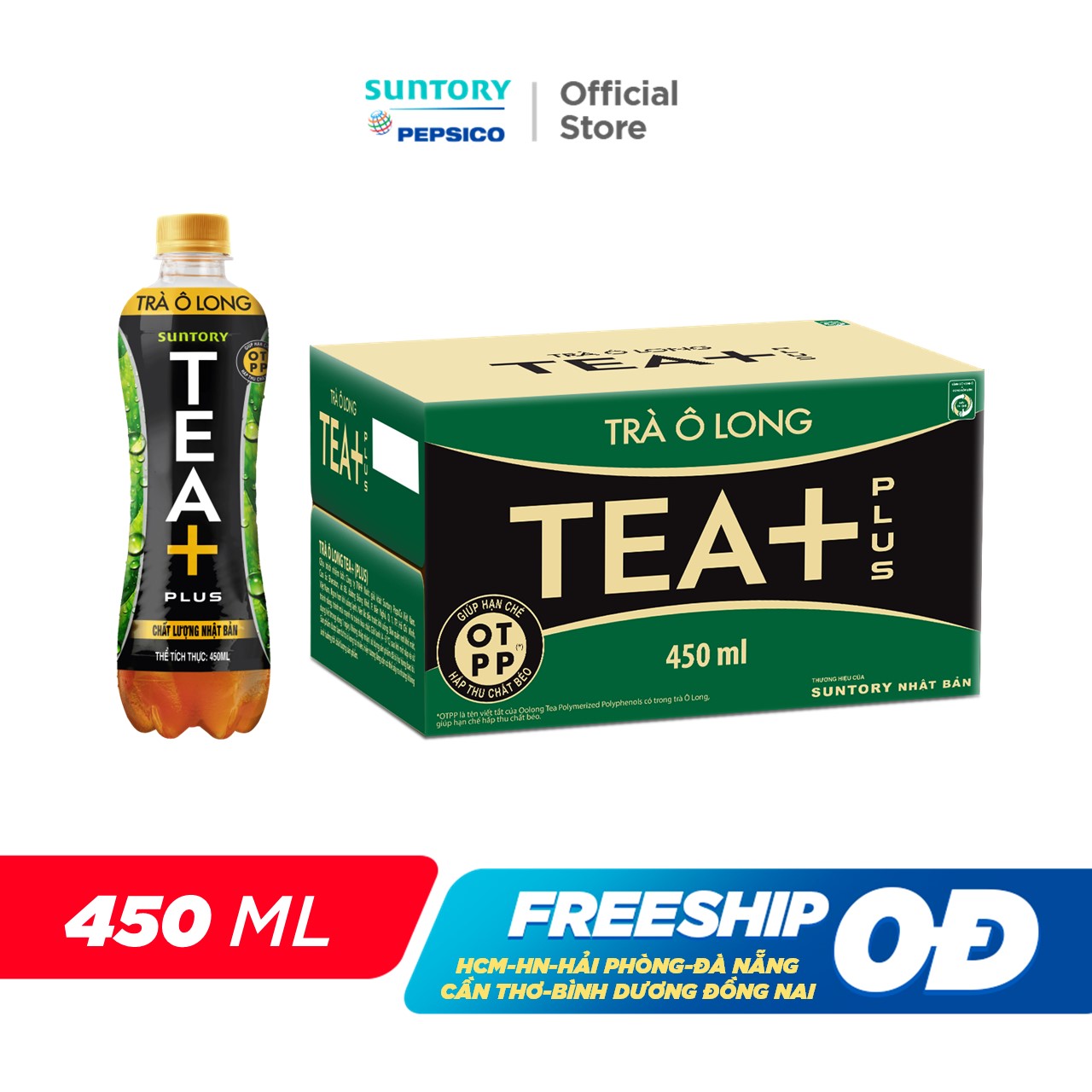 [Sale 25.10-Vc 12%] Box of 24 Bottles of Oolong Tea+ (450Ml/Bottle)