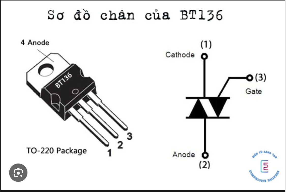 10con Triac BT136 600E 600V/4A TO220