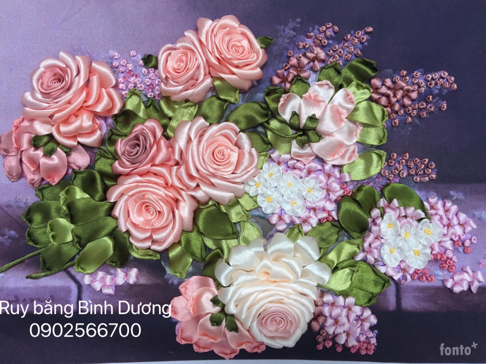 Tranh Thêu Ruy Băng - 50x38cm