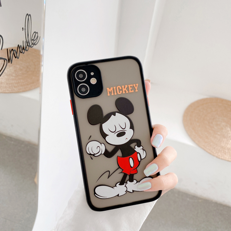 Ốp Lưng Nhám Chống Sock Va Đập Bảo Vệ Camera Tom x Mickey