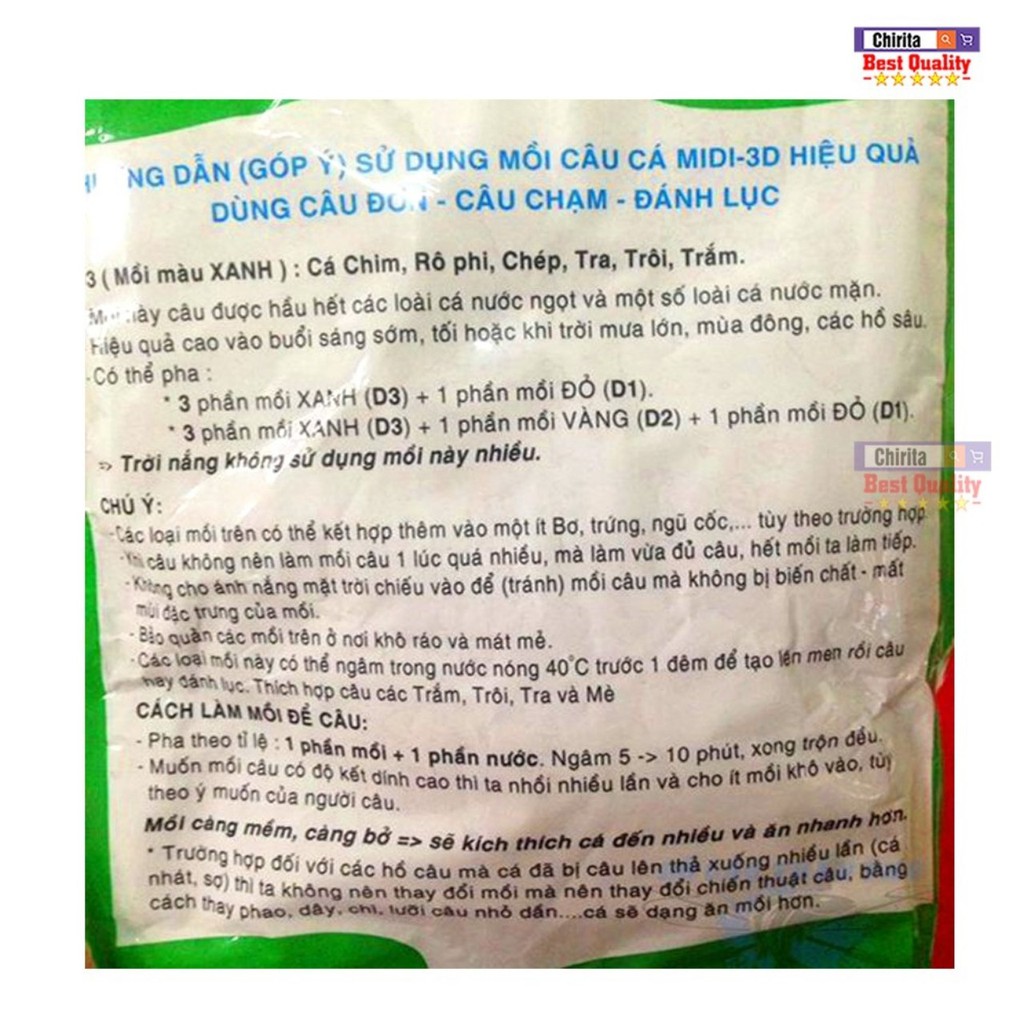 Mồi Câu Cá D1,D2,D3  Nhạy