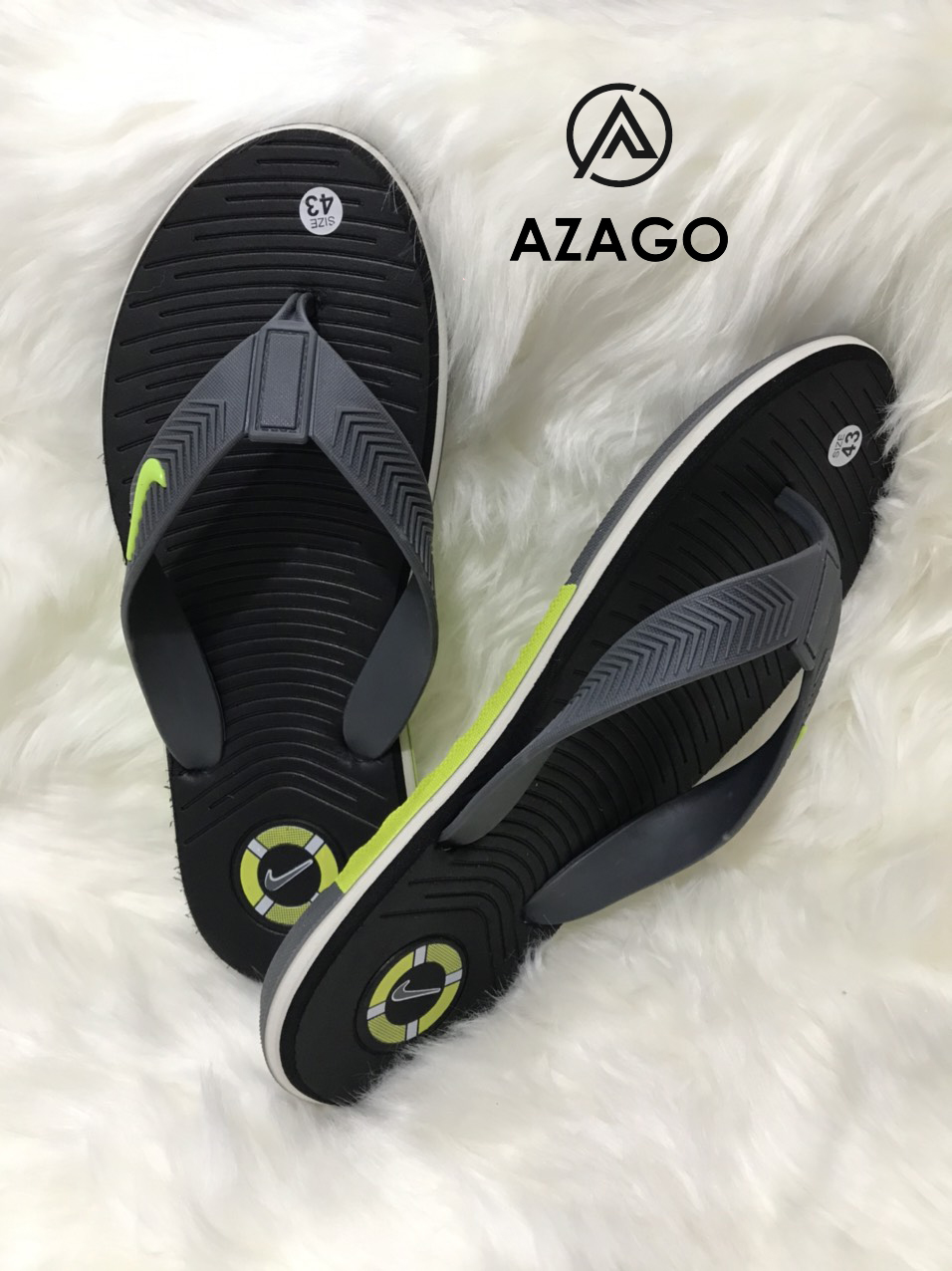 Similiar Thailand style solid rubber flat heel sandals men's flip flops-azago-Yoosoo
