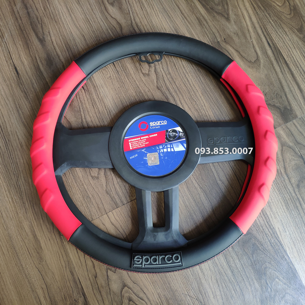 Bọc Vô Lăng Sparco Italia Cao Cấp Model 1117RDS cho các dòng ô tô xe hơi phổ thông size 37-38-39cm (màu đỏ)