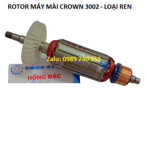 Rotor lắp máy mài crown 3002 ren- Ruột đồng