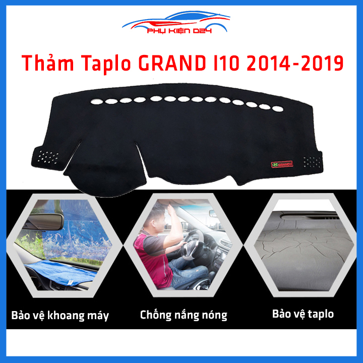 Thảm nhung phủ taplo ô tô hyundai grand i10 2014-2019
