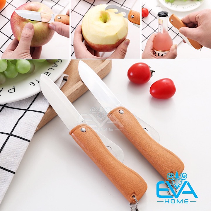 [HCM]Dao Gọt Trái Cây Kèm Đồ Khui Bia 2 Trong 1