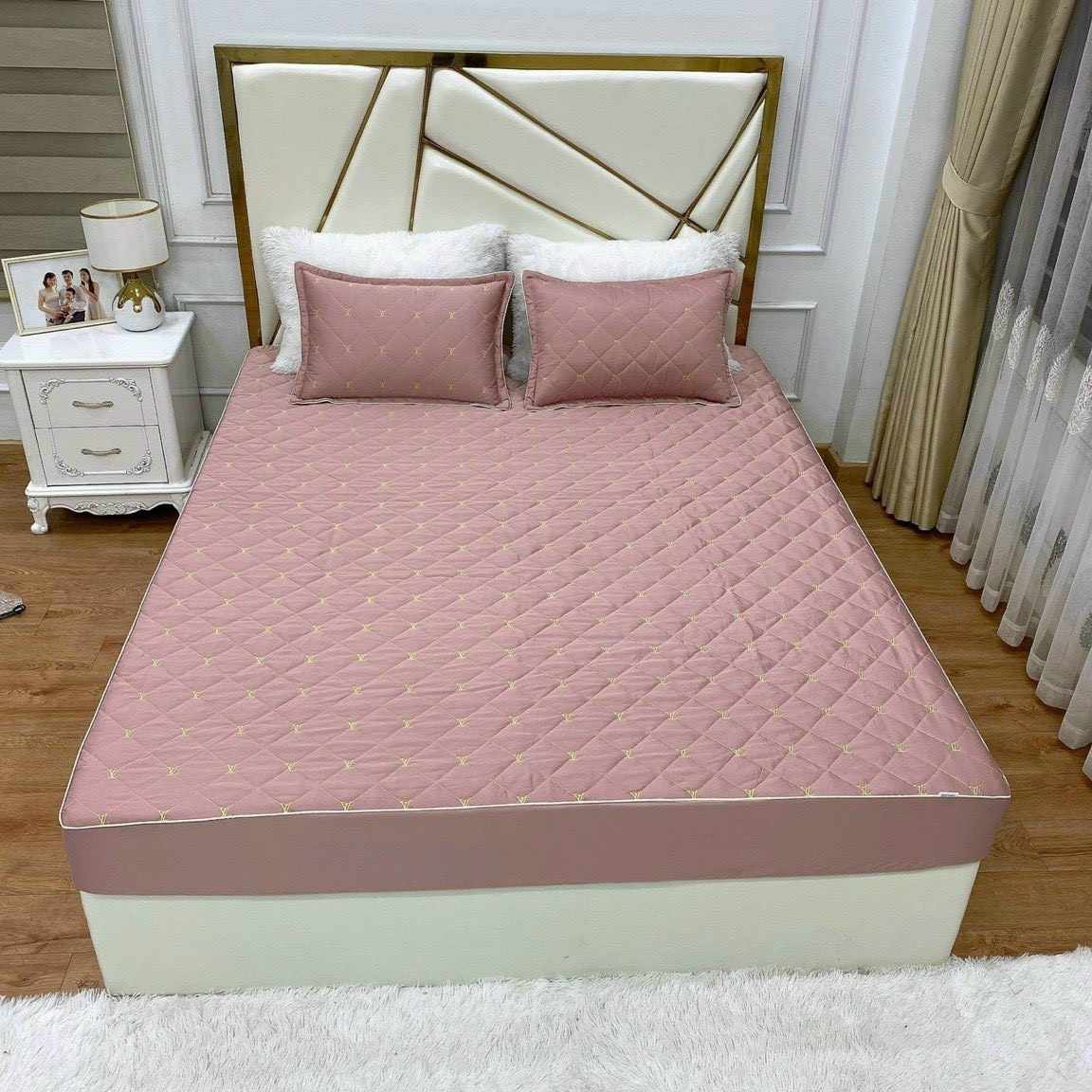 Bộ ga gối trần bông phi lụa cao cấp