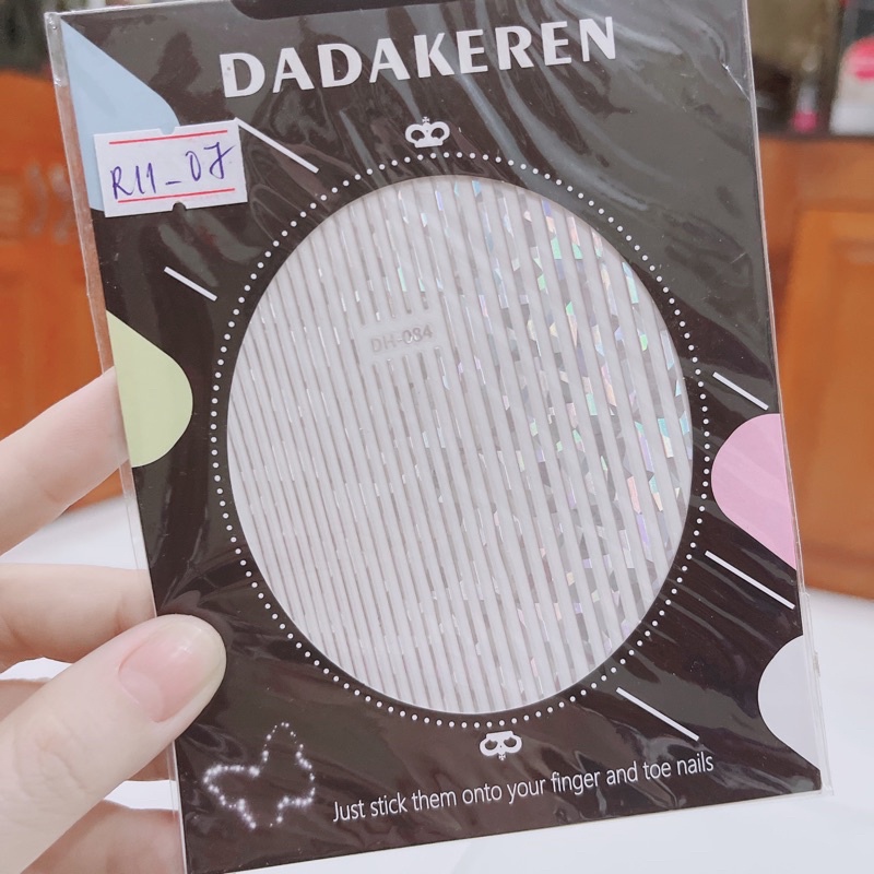 Sticker dán móng tay nail chữ và sọc hoa văn