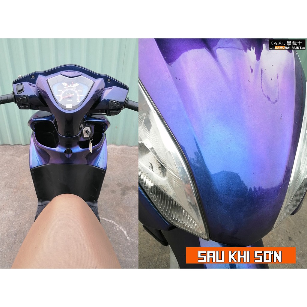 Sơn Samurai Màu 3D Xanh Tím Titan T901 (cần lót nền đen)