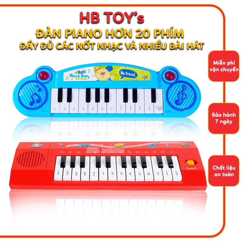 Đàn Piano mini 20 phím đầy đủ các nốt nhạc chạy pin AA phát nhạc, âm thanh to rõ ràng không bị rè giúp bé phát triển tư duy âm nhạc - HB TOYs