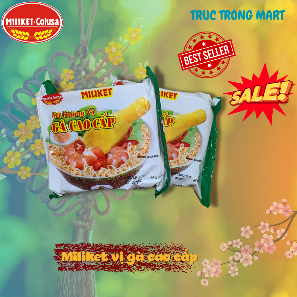 Mì tôm Miliket vị Gà Cao cấp 30 gói/80gr