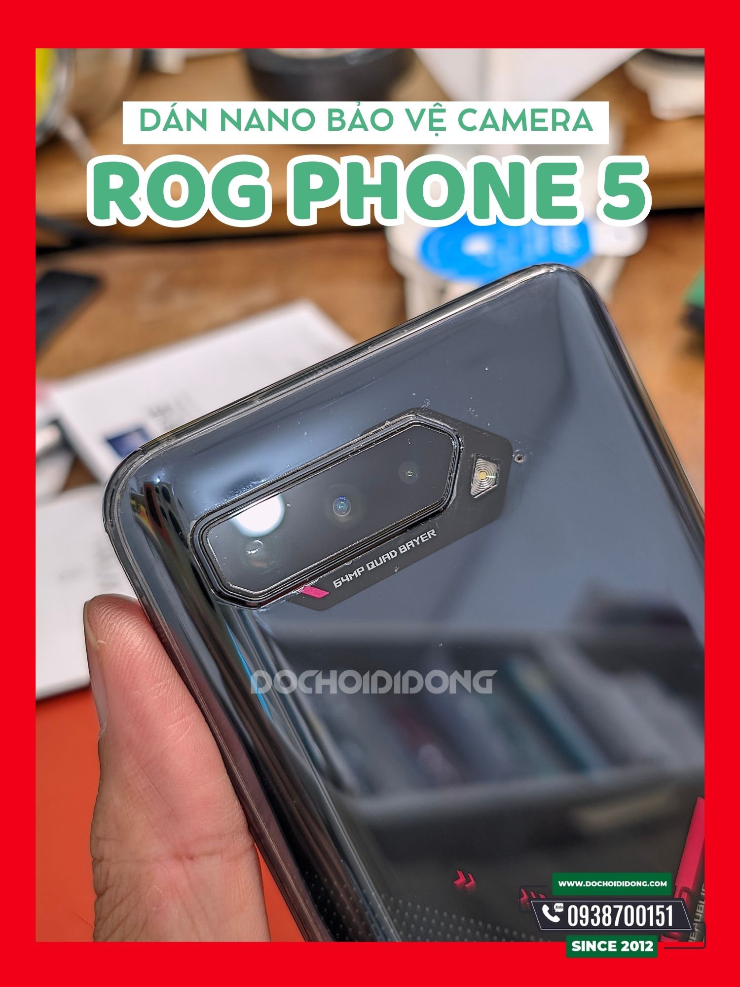 Miếng dán bảo vệ camera Asus Rog Phone 5 / 5 Ultimate nguyên liệu nhựa nano cao cấp