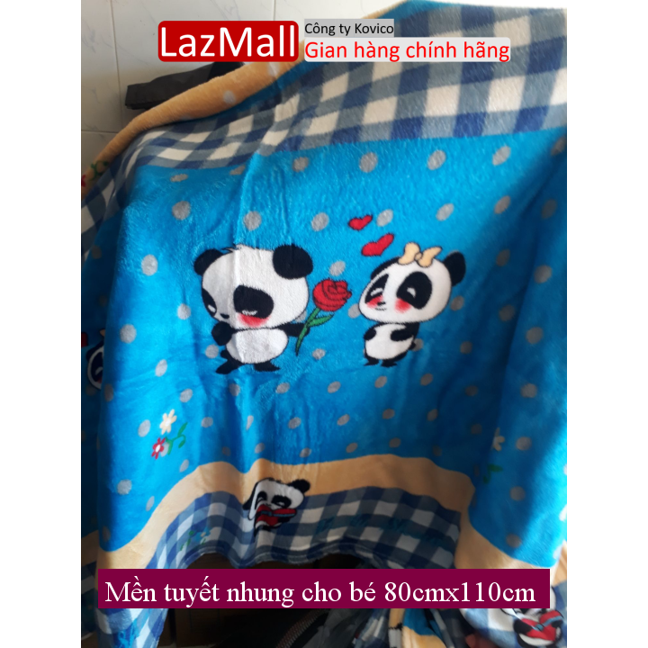 Mền tuyết nhung cho bé 80cmx110cm ( giao màu ngẫu nhiên )