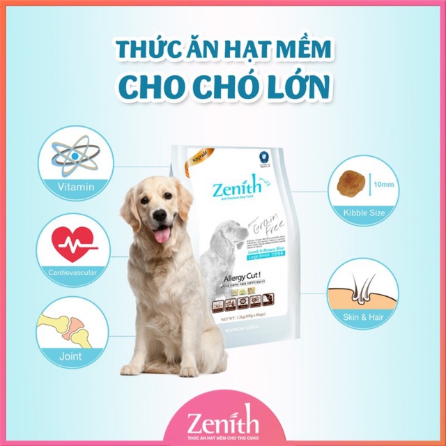 THỨC ĂN HẠT MỀM CHO CHÓ LỚN ZENITH 1.2KG