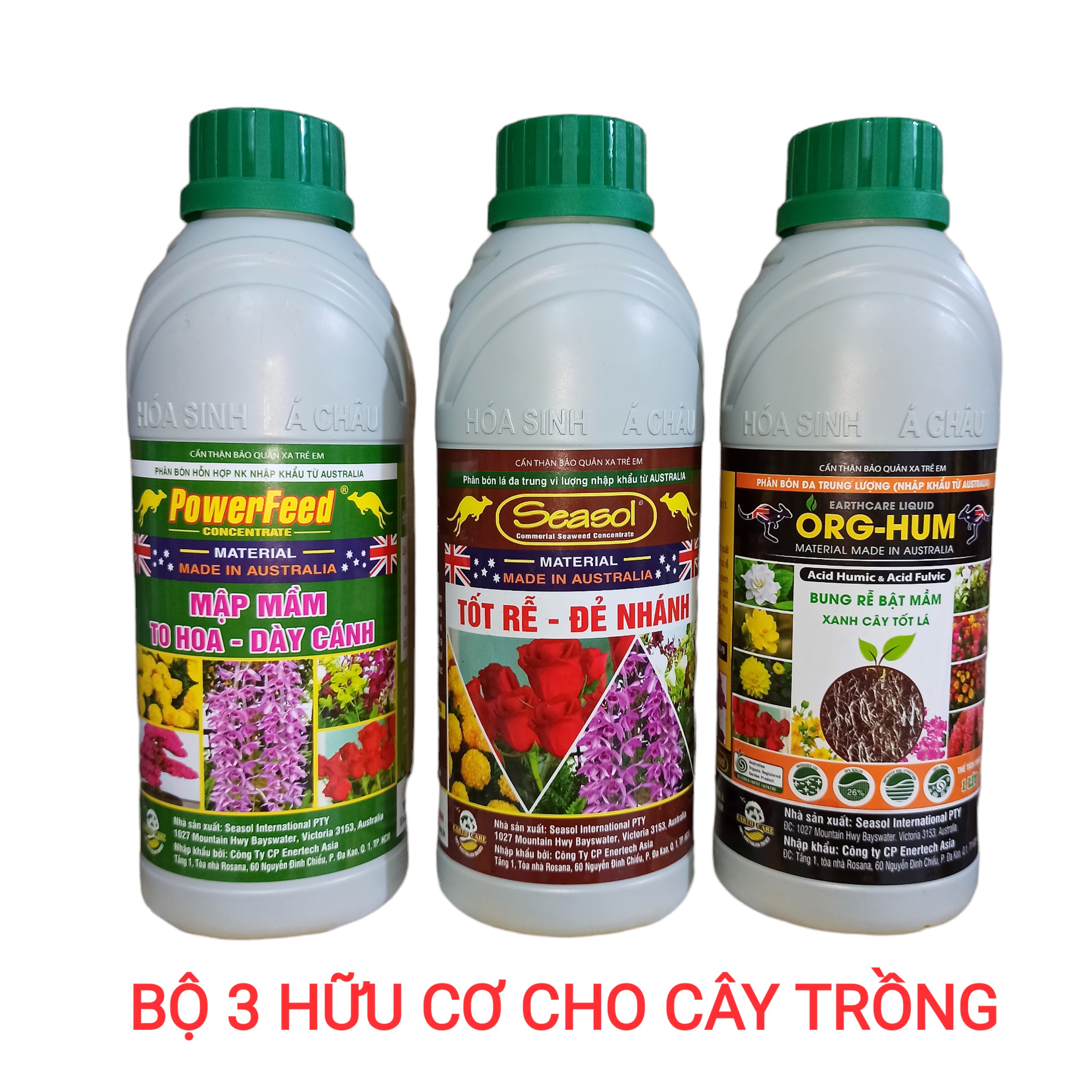 Bộ ba hữu cơ rất tốt cho Lan và cây trồng - Powerfeed - Seasol - orghum chai 1 lít
