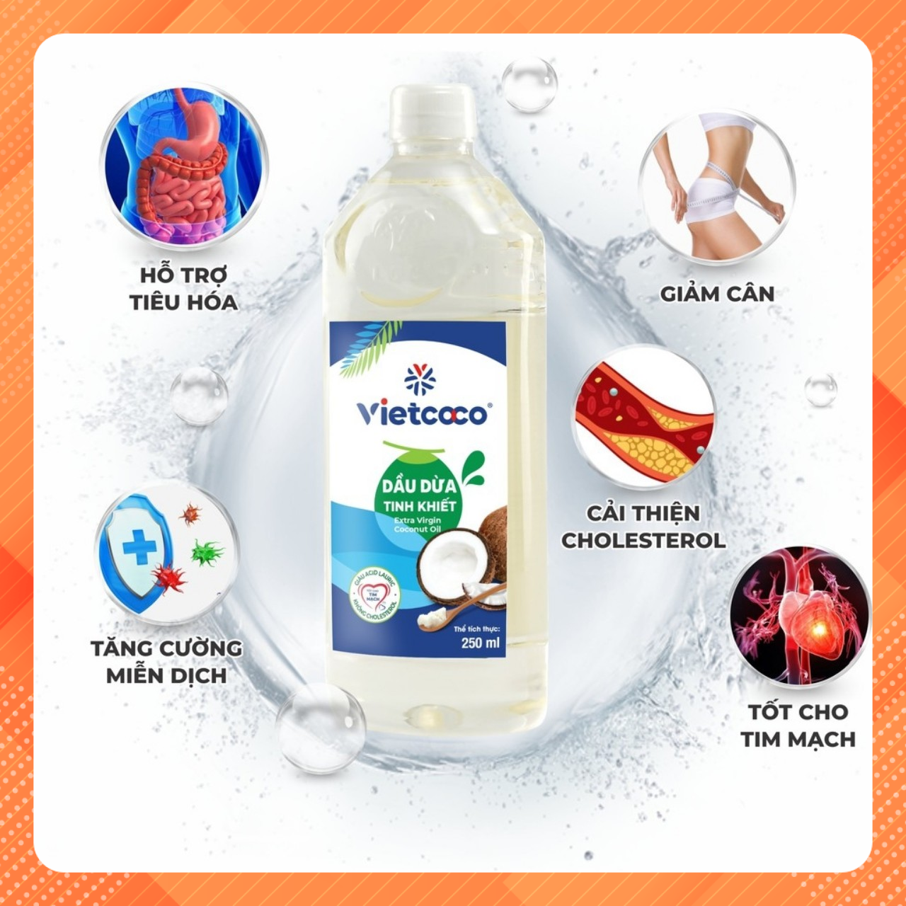 Dầu dừa tinh khiết Vietcoco - chai pet 500ml