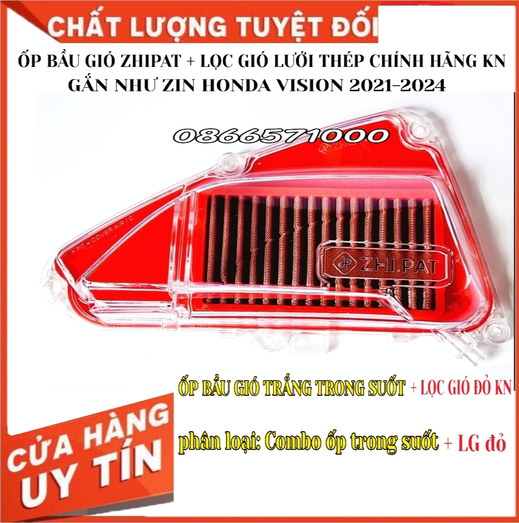 Zhipat high quality air vent cover, genuine kn steel mesh red air filter for vision 2021 - 2024