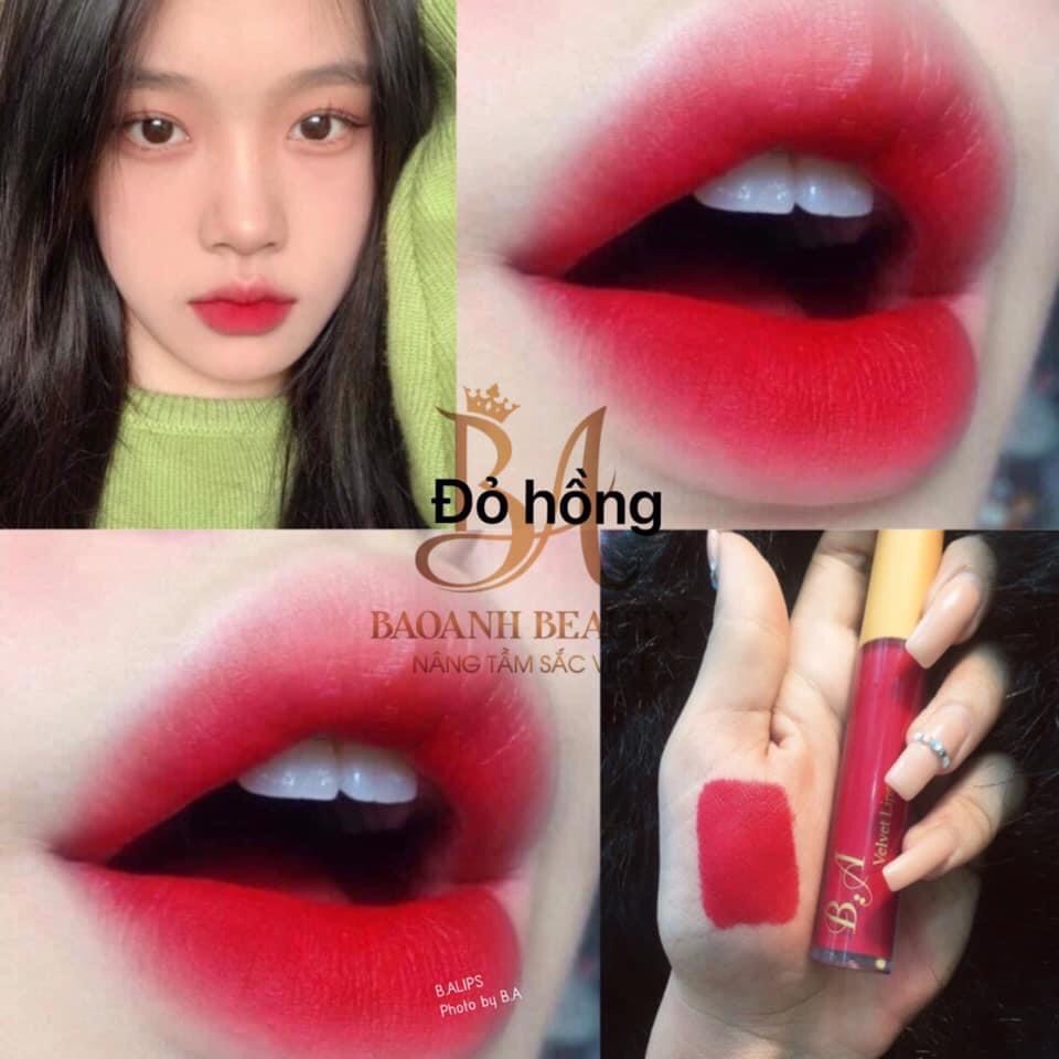 [HCM][Đỏ Hồng] Son Kem Lì Nắp Vàng Cao Cấp B.A Màu Đỏ Hồng