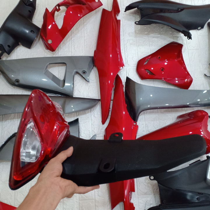 [TẶNG TEM] Dàn áo nhựa xe Wave Alpha , Wave RS , Wave S100 nhựa ABS nguyên sinh màu ĐỎ ĐUN ốc áo xe máy [ PHÂN LOẠI SẢN PHẨM ]