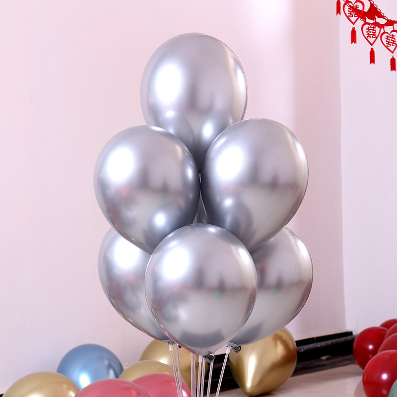 [ Tặng kèm bơm + keo+ 100 cánh hoa giả ] Set bóng trang trí phòng cưới tông đỏ nổi bật