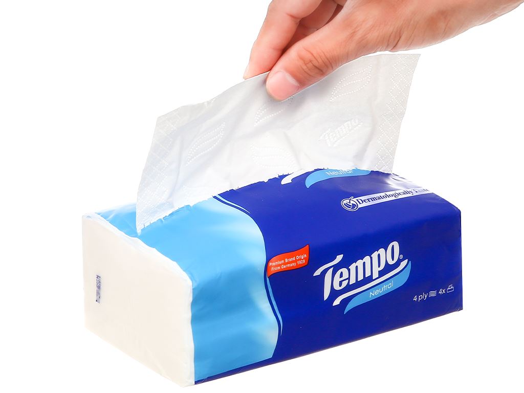 Lốc 4 gói khăn giấy Tempo Neutral 90 tờ/gói