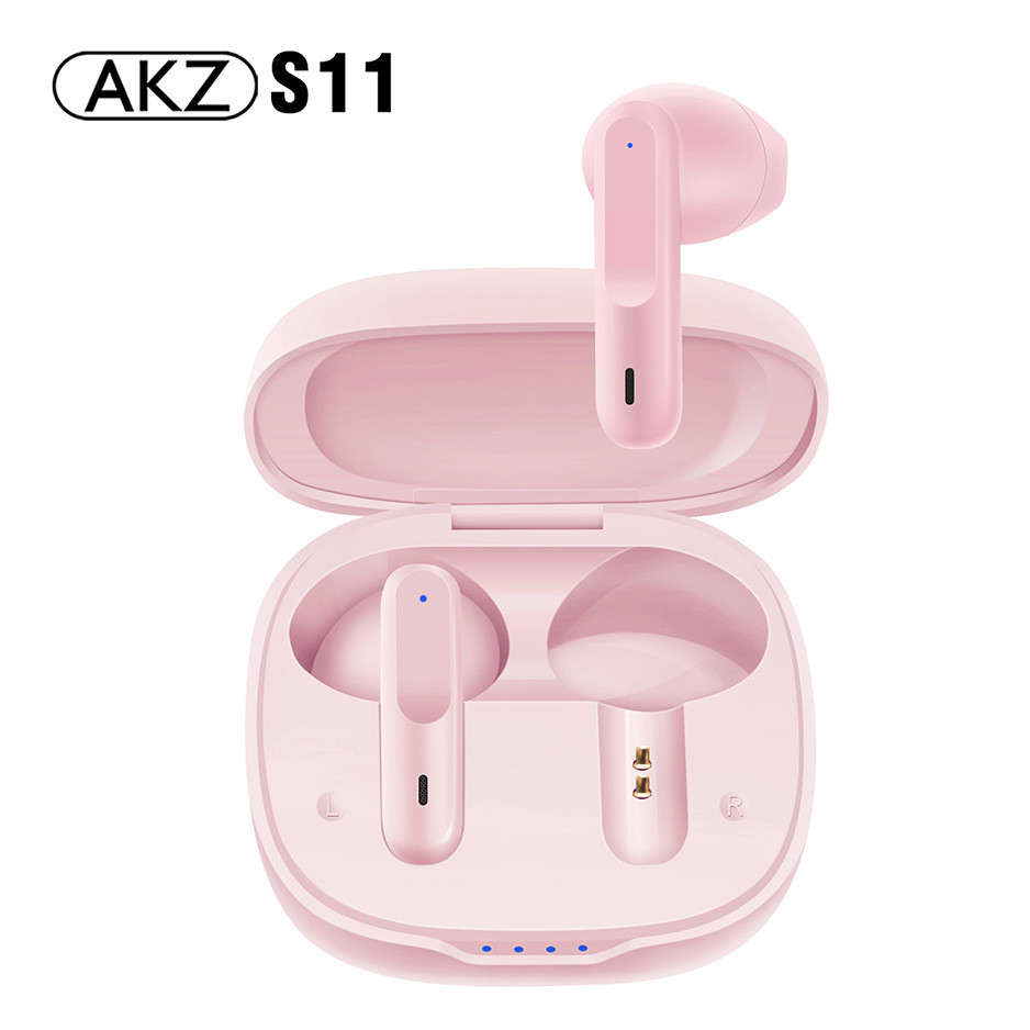 Tai nghe bluetooth hồng xinh pink AKZ S11 cao cấp, âm thanh sống động,  chống ồn tốt, giá rẻ, bảo hành 24 tháng | Lazada.vn