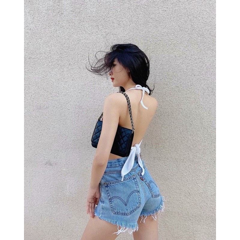 Áo Croptop Yếm Khoen Ngực A5113