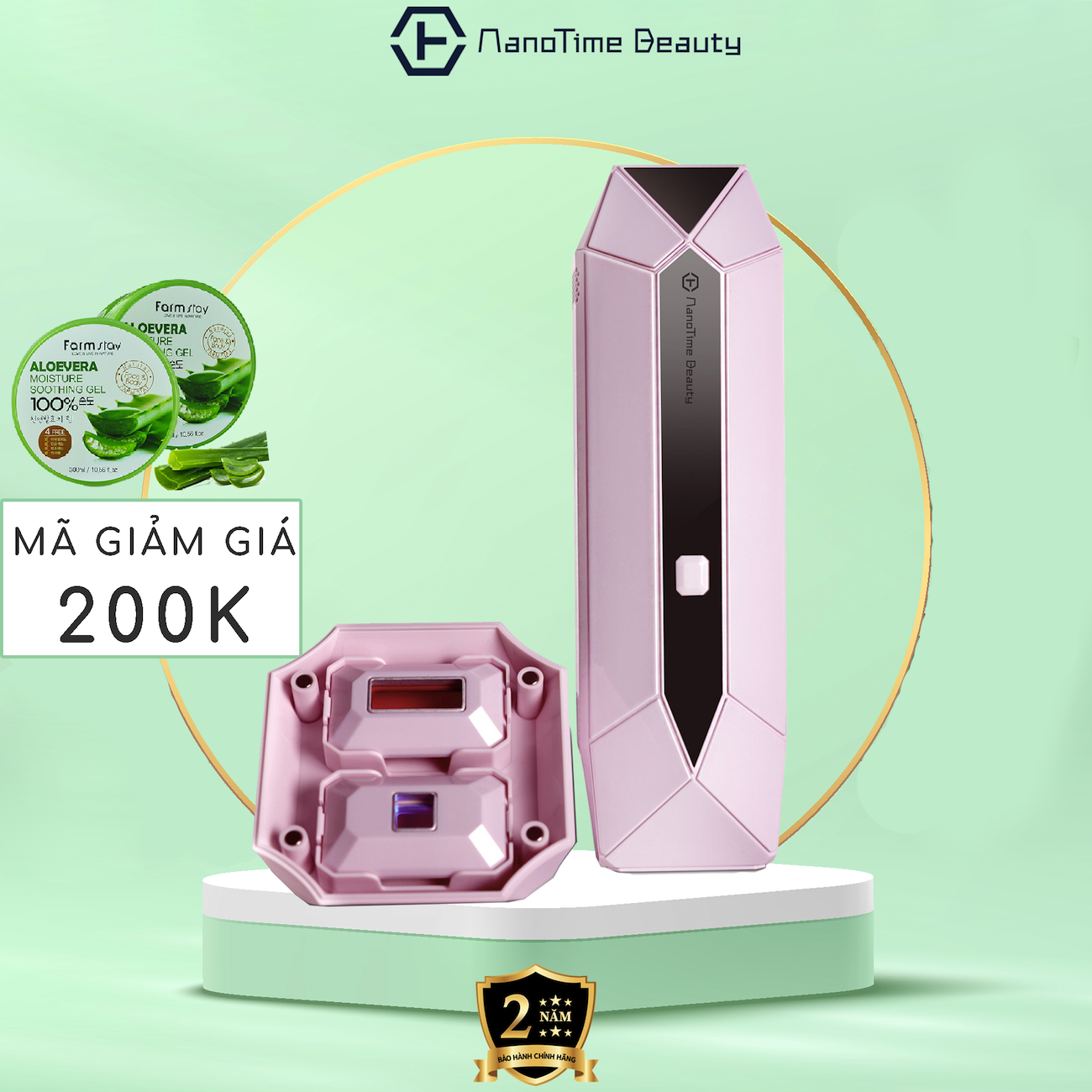 Máy triệt lông mini cá nhân cầm tay trẻ hoá da công nghệ IPL sapphire lạnh NanoTime B65Pro Chính Hãng Nhật Bản