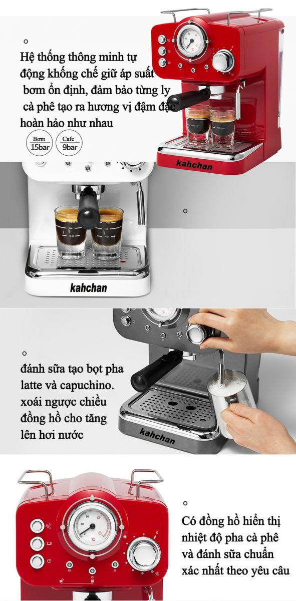 [Trả góp 0%]Máy pha cafe espresso kahchan