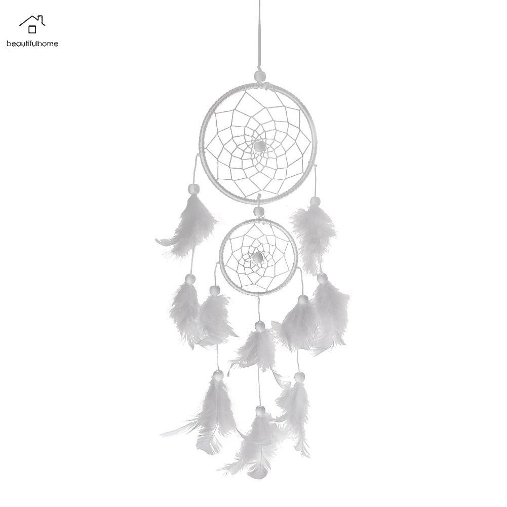 Handmade Dream Catcher Feather Wall Car Hanging Decoration Ornament White