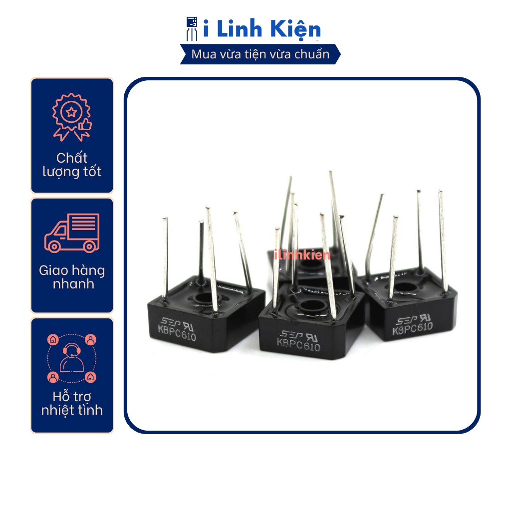 KBPC610 Diode cầu 6A 1000V DIP-4