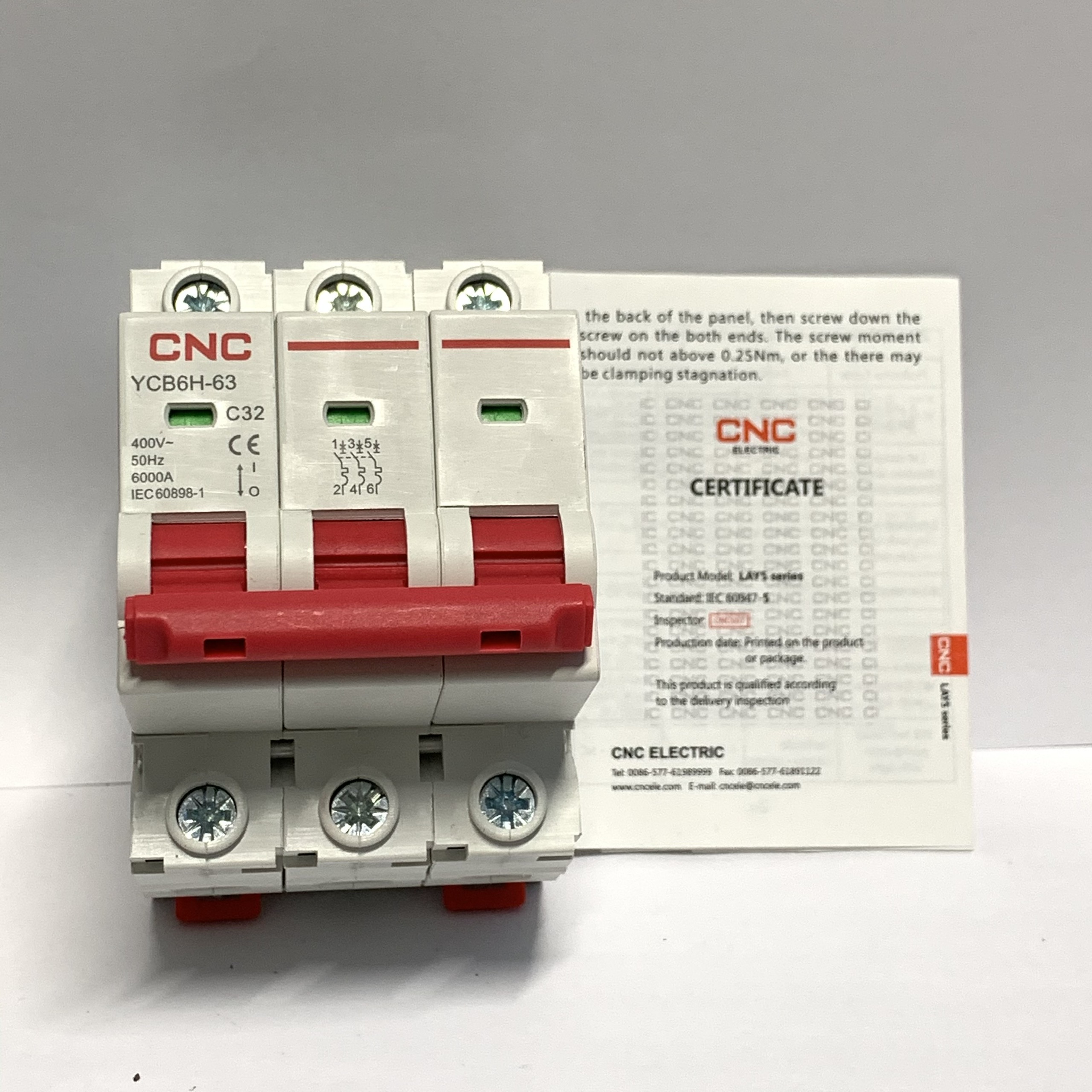 Aptomat 1pha/2pha/3pha 6A-63A YCB6H-63 hãng CNC Electric