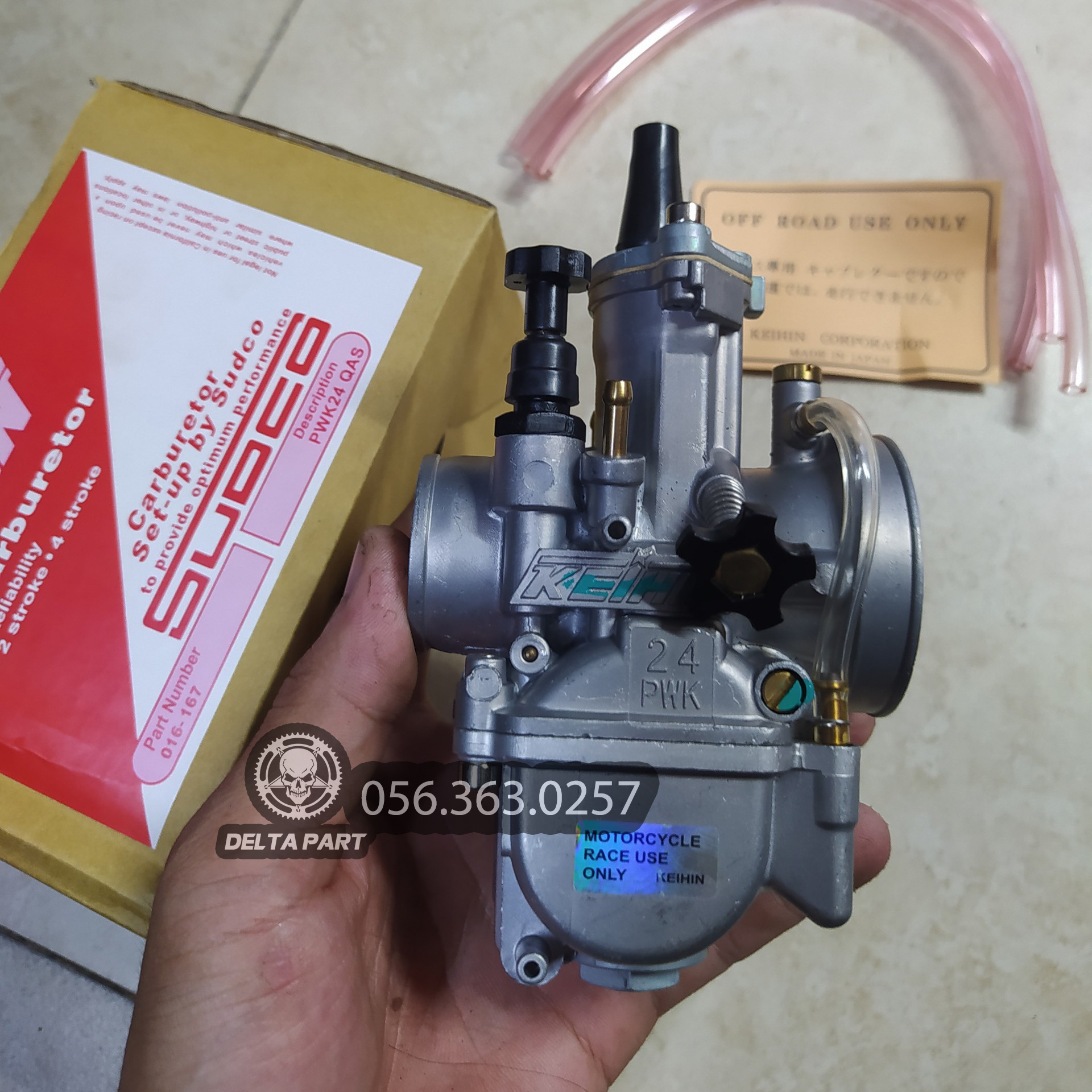 Bình Phạm bình xăng con kenhin ga dẹp PWK họng 24 cho xe zin PXL